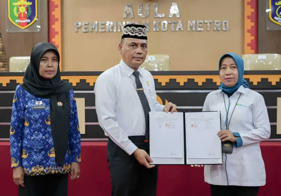 Penandatanganan Nota Kesepahaman (MoU) Antara Pemerintah Kota Metro dan BPJS Ketenagakerjaan Cabang Metro