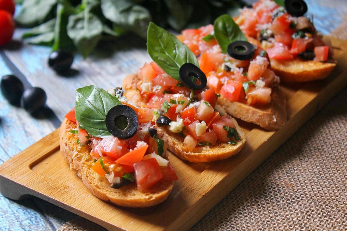 ilustrasi bruschetta tomat