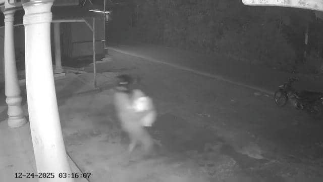 Tangkapan layar CCTV maling gasak 2 karung gabah di Desa Prajegan, Kecamatan Sukorejo, Kabupaten Ponorogo. IDN Times/Istimewa.