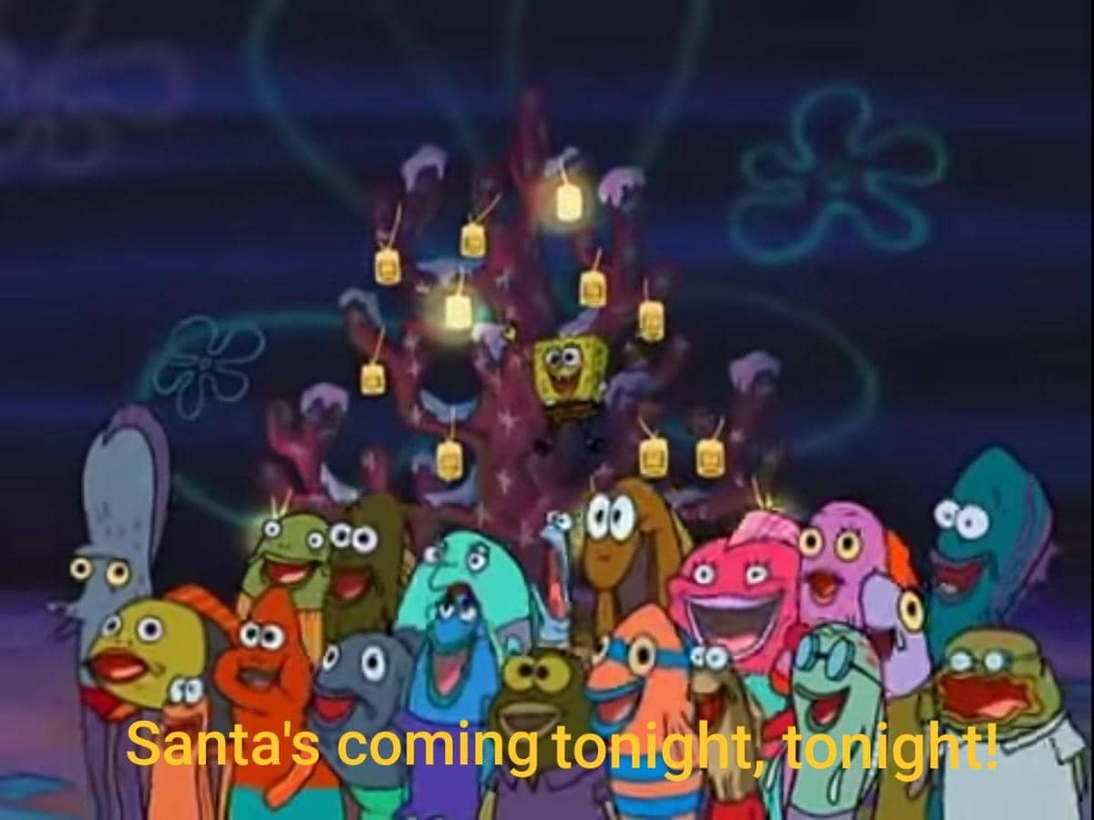 meme SpongeBob tentang Sinterklas