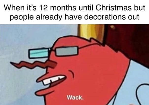meme SpongeBob tentang dekorasi Natal