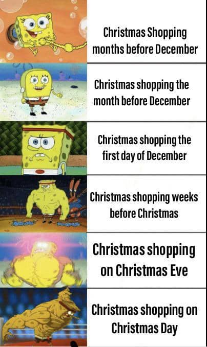 meme SpongeBob tentang hari Natal