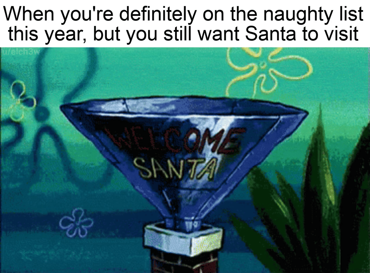 meme SpongeBob tentang Sinterklas