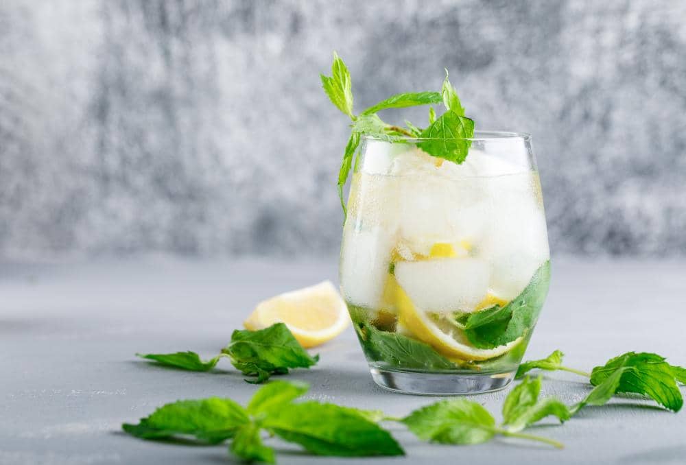 ilustrasi mocktail sparkling lemon mint