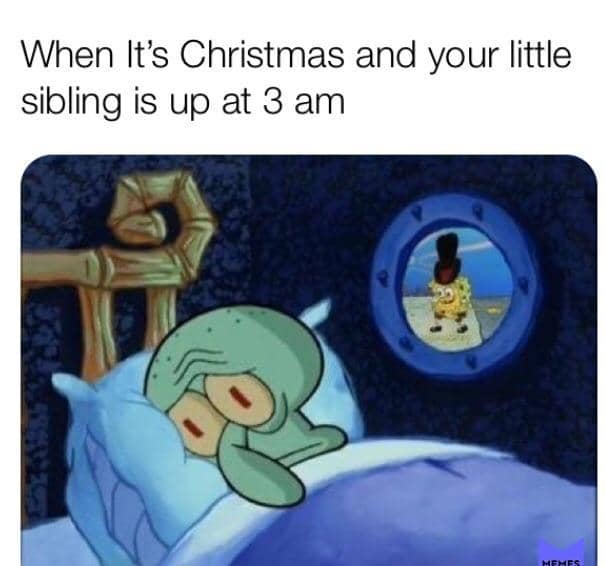 meme SpongeBob tentang hari Natal