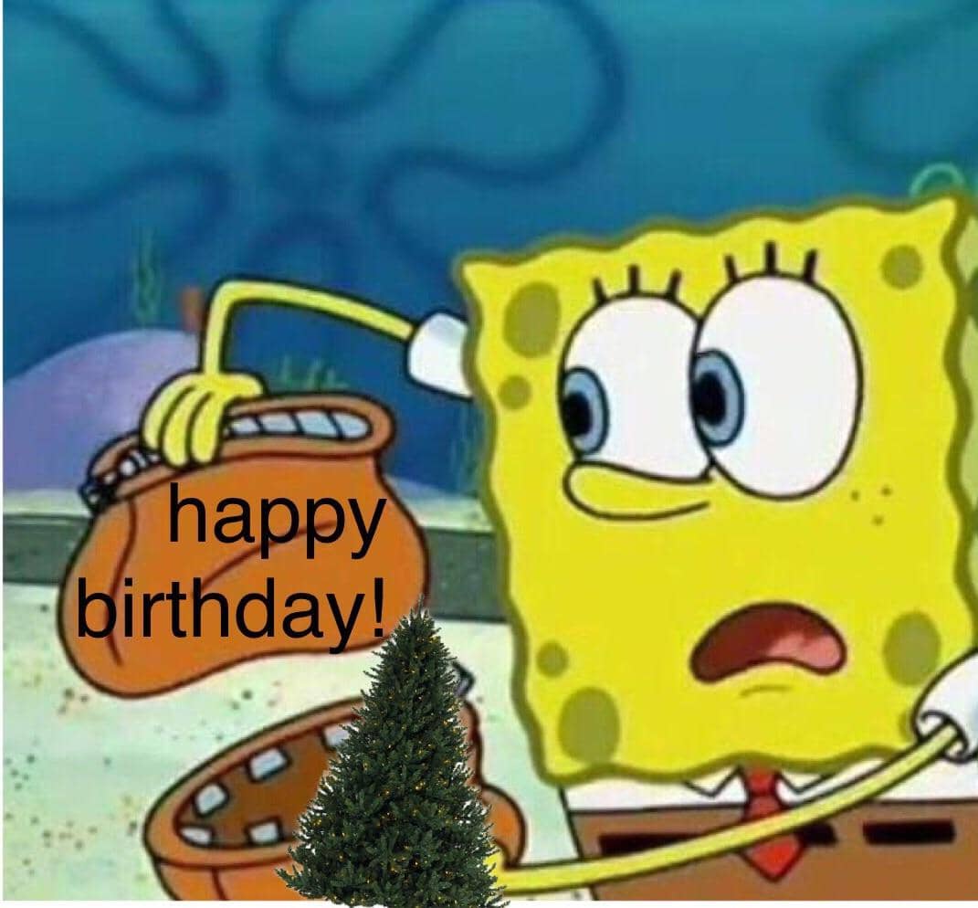 meme SpongeBob tentang hari Natal