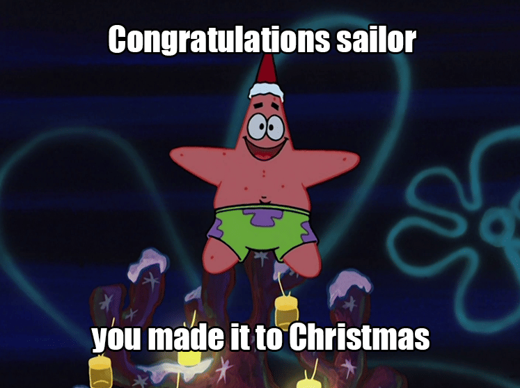 meme SpongeBob tentang dekorasi Natal