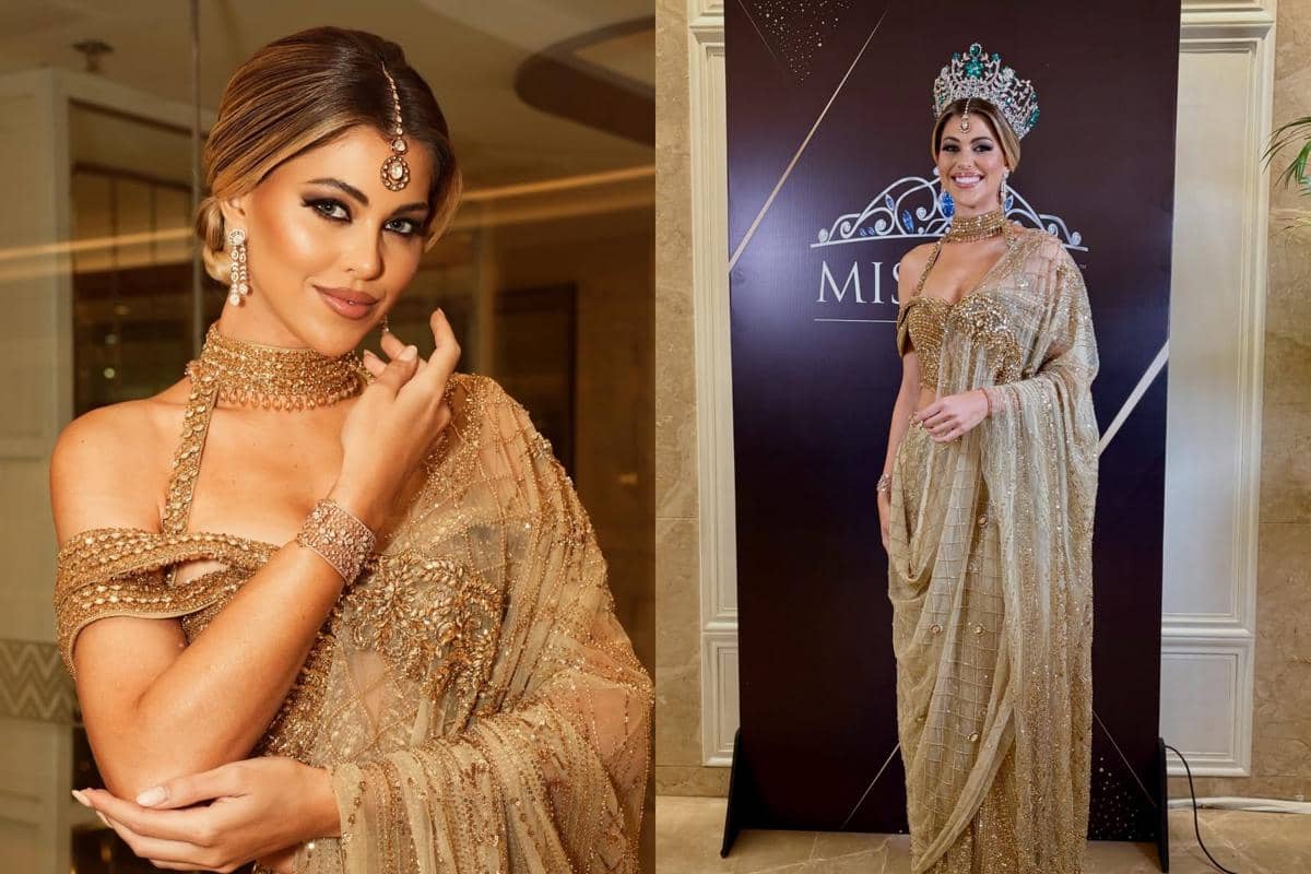 potret kunjungan Eduarda Braum Miss Supranational 2025 di India