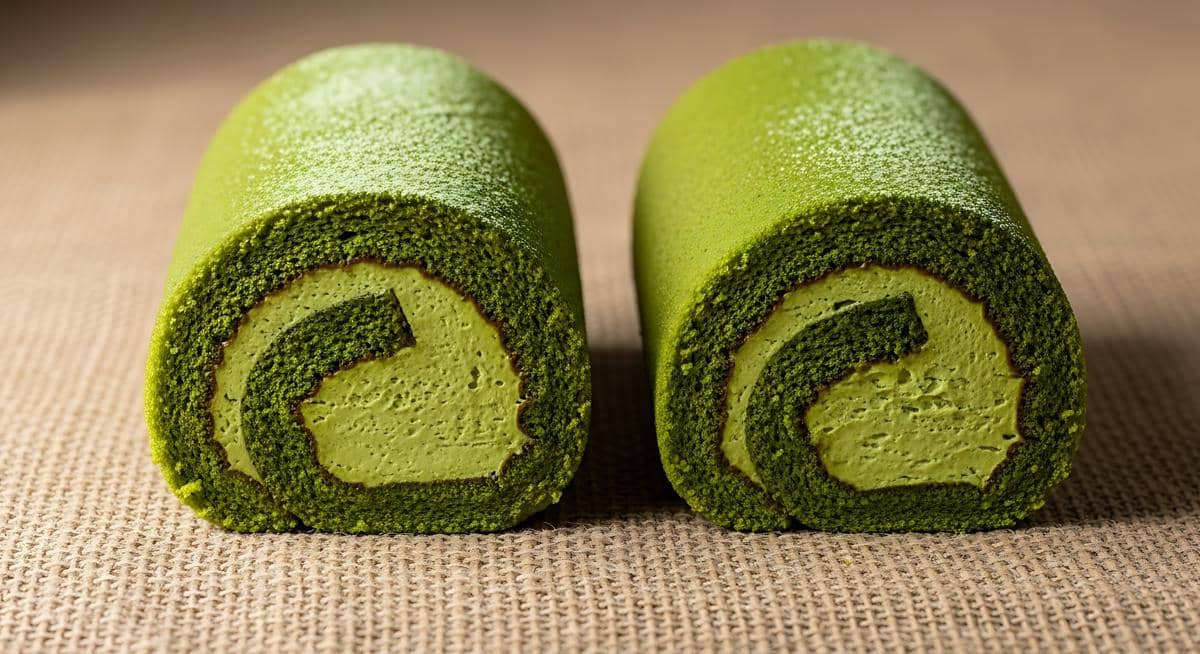 ilustrasi matcha swiss roll
