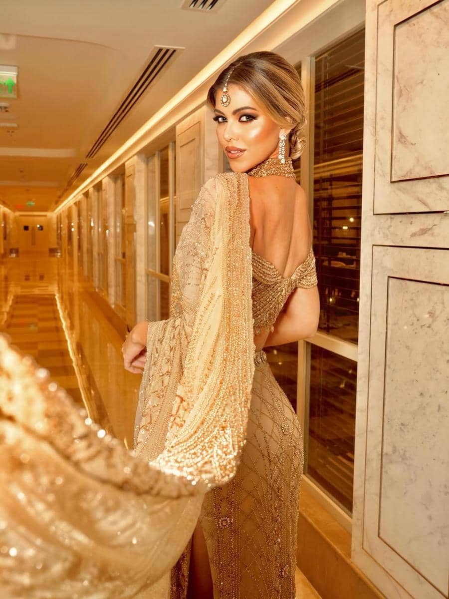 potret kunjungan Eduarda Braum Miss Supranational 2025 di India