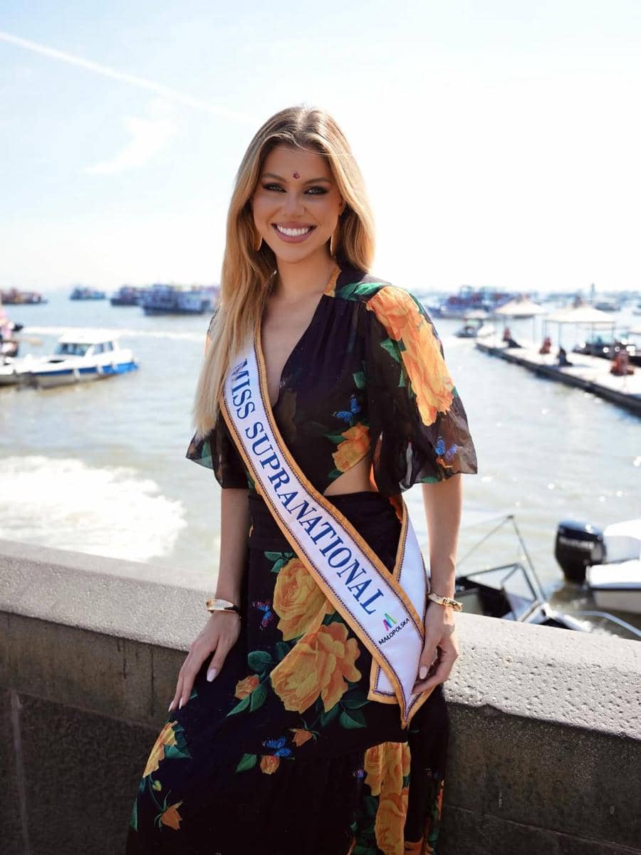 potret kunjungan Eduarda Braum Miss Supranational 2025 di India