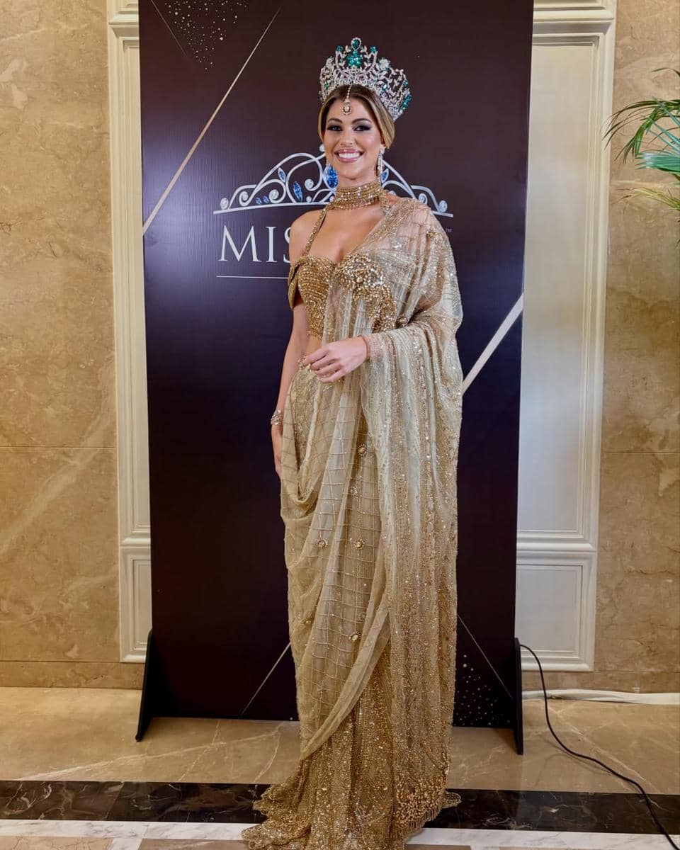 potret kunjungan Eduarda Braum Miss Supranational 2025 di India