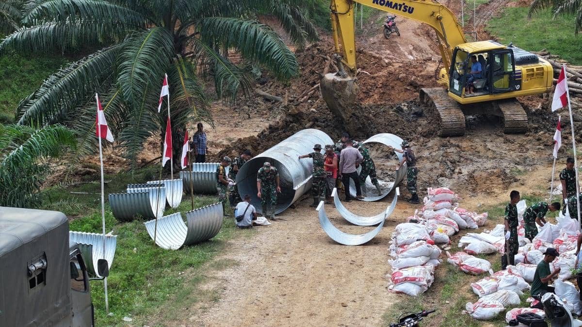 TNI AD Berhasil Bangun 4 Jembatan Aramco di Aceh, Bisa Dilewati Motor