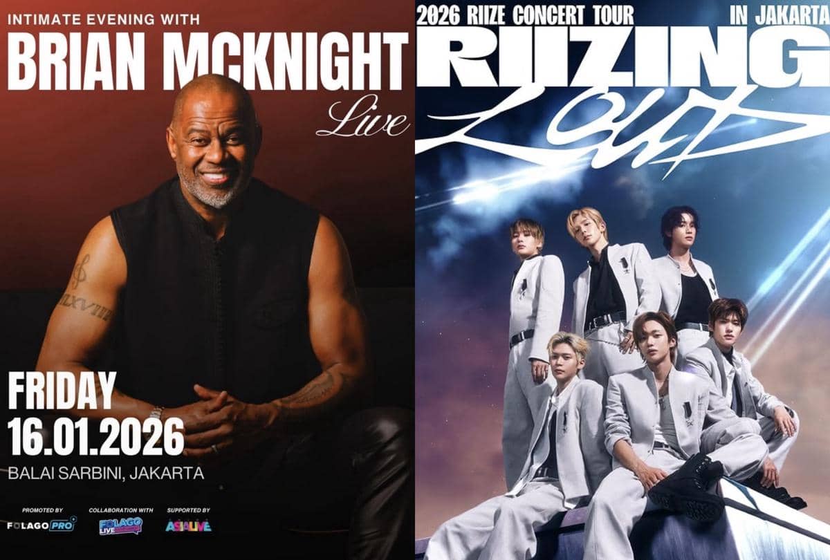 kolase poster konser Brian McKnight dan RIIZE