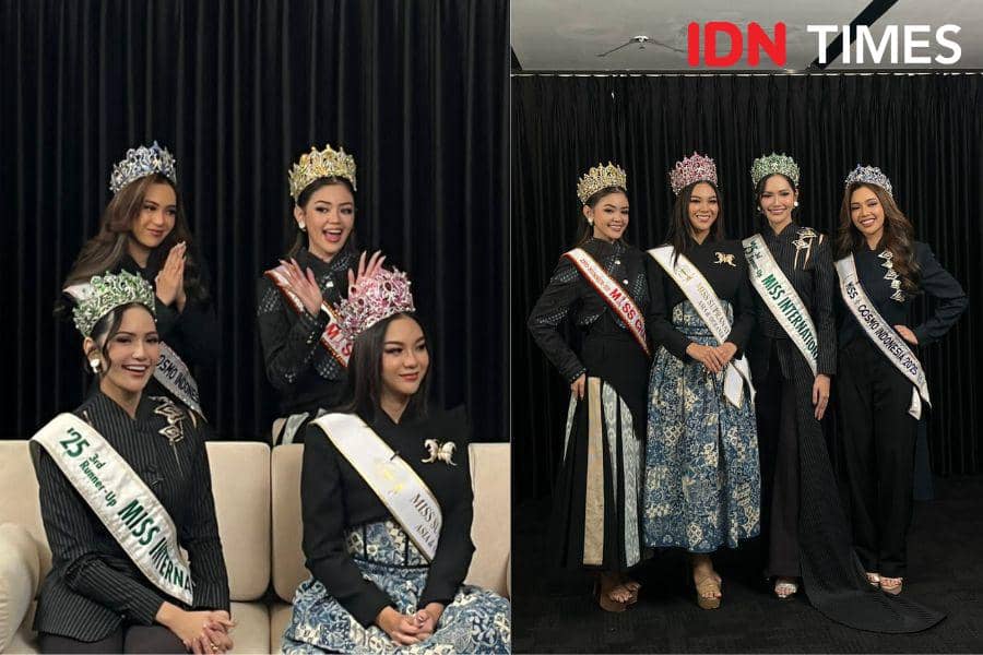 OOTD Puteri Indonesia 2025 di Media Visit IDN Times