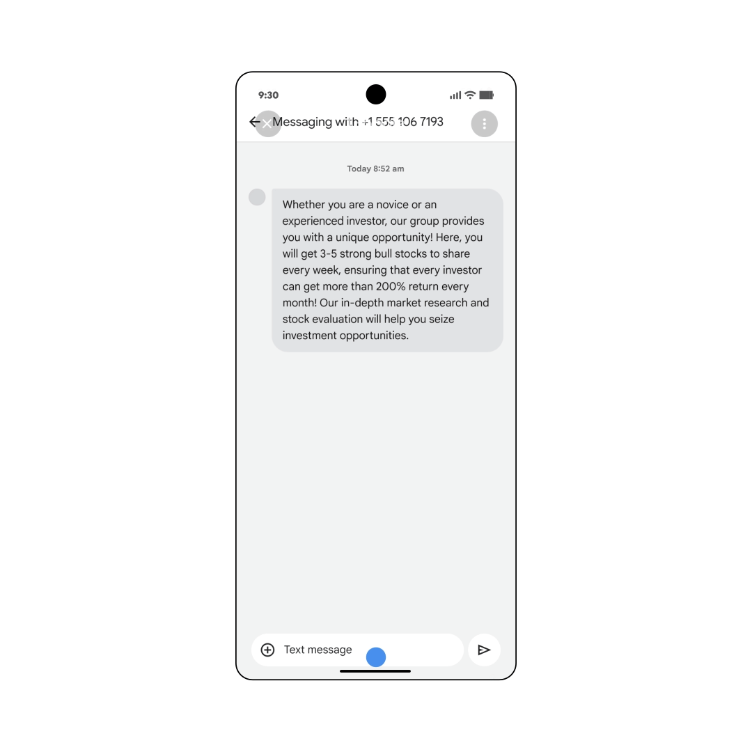 ilustrasi menerima SMS penipuan