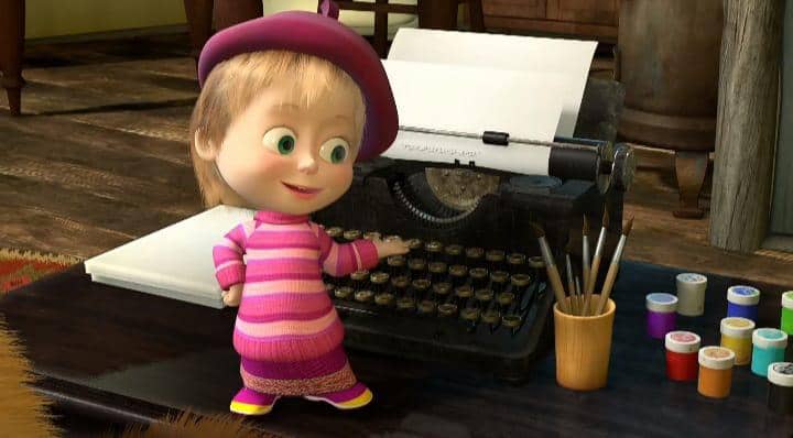 Masha menjadi penulis naskah