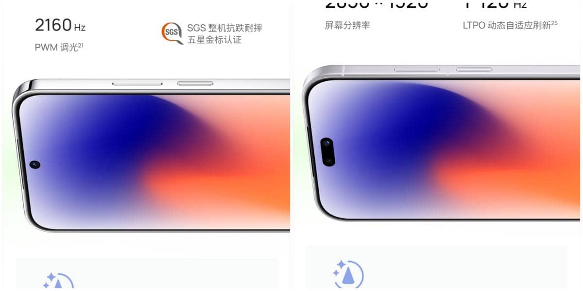 tampilan sisi depan HUAWEI nova 15 (kiri) dan HUAWEI nova 15 PPro (kanan) 