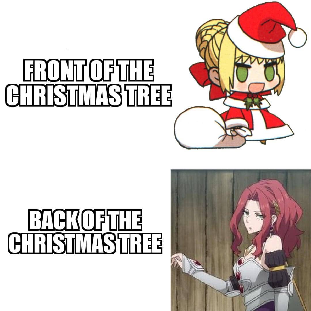 meme anime tentang pohon natal