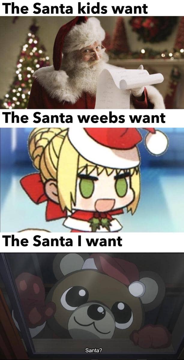 meme anime tentang Sinterklas
