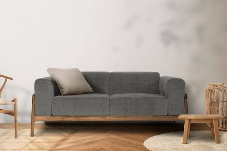 ilustrasi sofa abu-abu