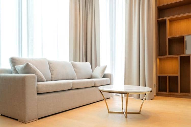 ilustrasi sofa abu-abu