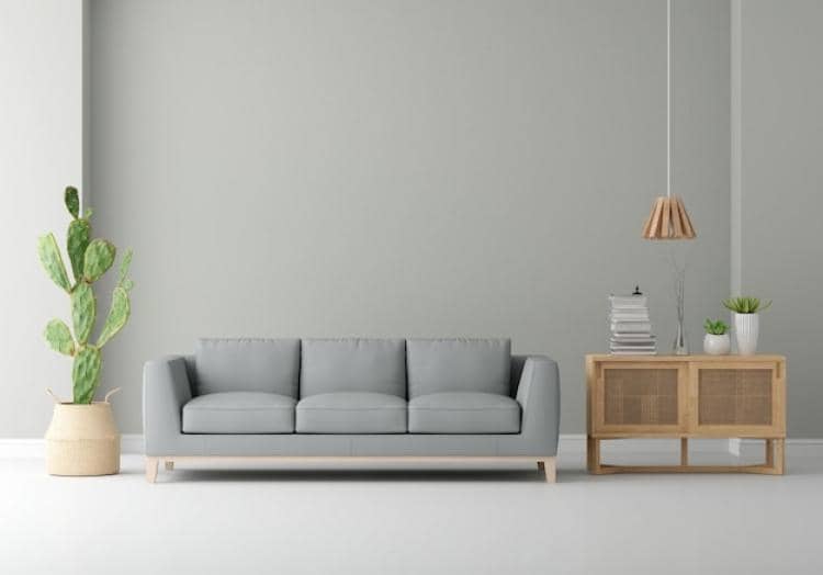 ilustrasi sofa abu-abu