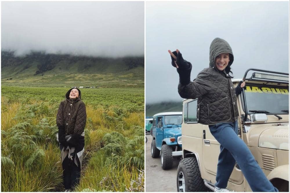 Maudy Ayunda liburan di Gunung Bromo.