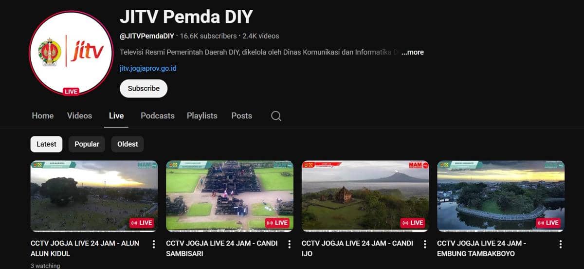 Kanal YouTube JiTV Pemda DIY