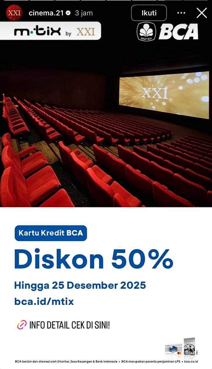 daftar promo Natal 2025 di bioskop