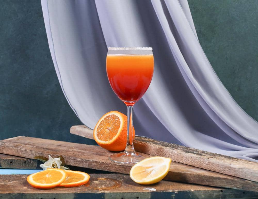 Orange sunrise mocktail.