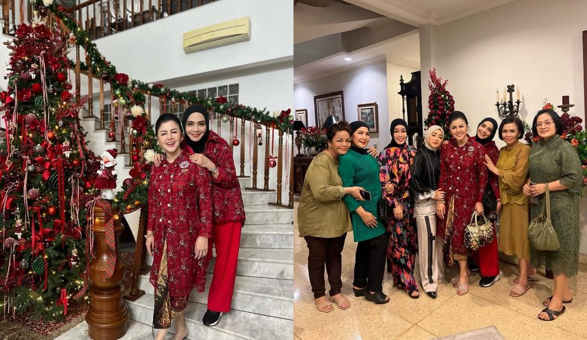 Rieta Amilia rayakan natal. 