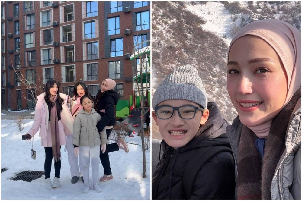 Keluarga Pasha liburan musim dingin di Kazakstan.