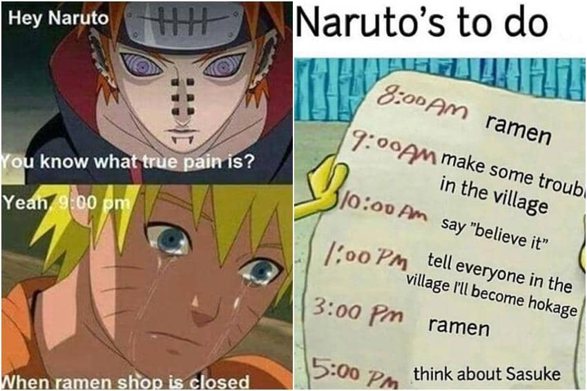 kolase meme Naruto tentang ramen