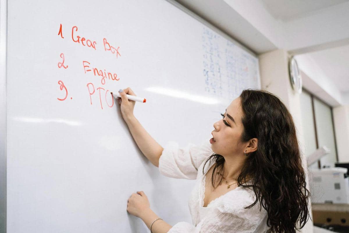 ilustrasi menulis di papan tulis