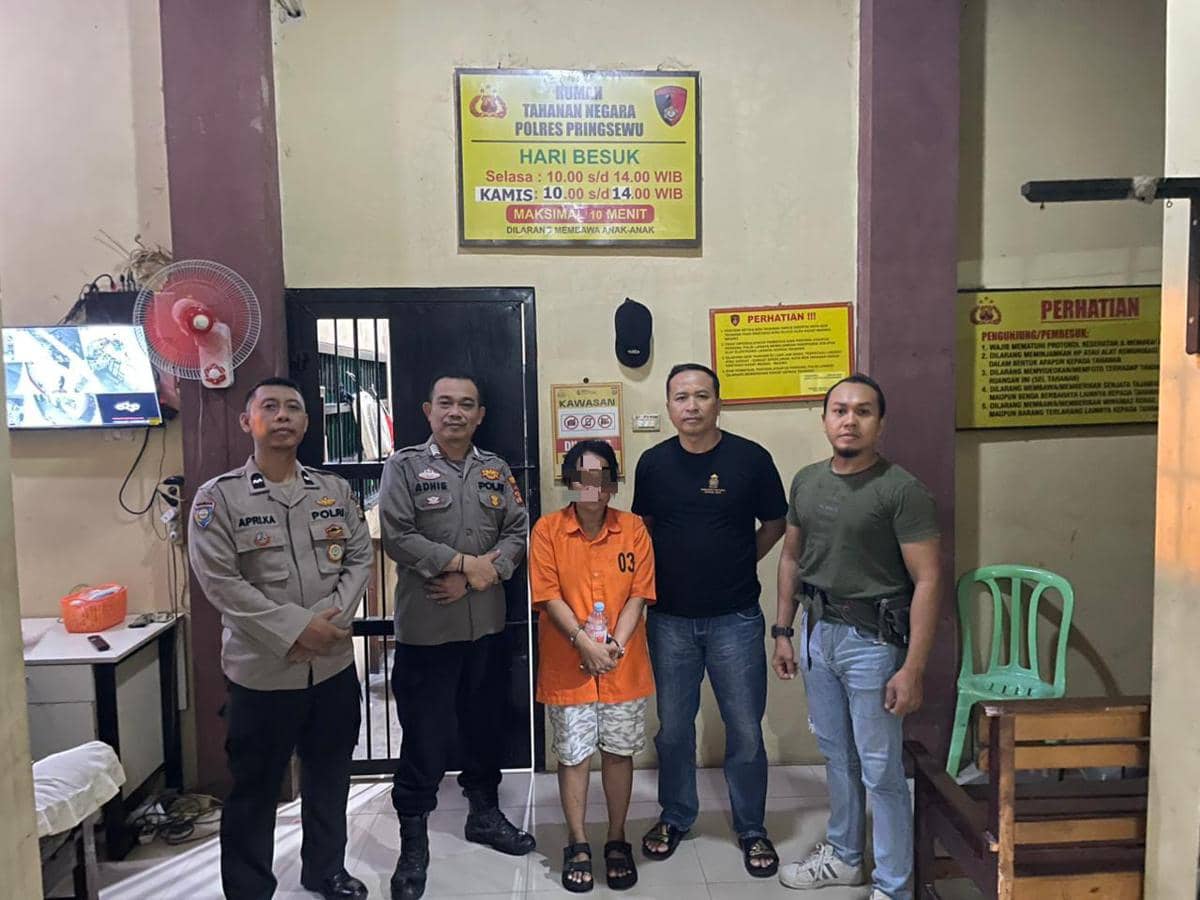Polisi menahan tersangka Novitasari di Rutan Polres Pringsewu.