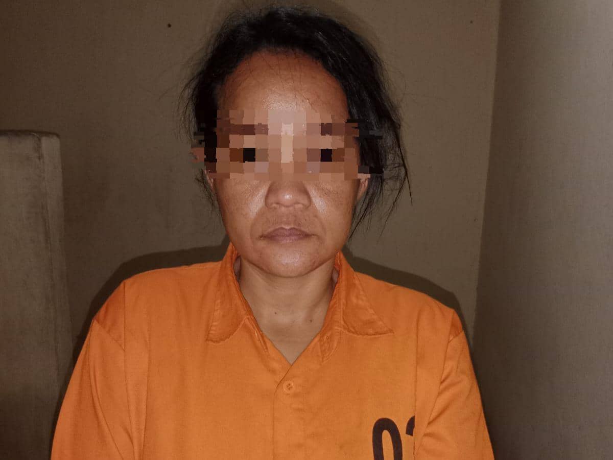 Polisi menahan tersangka Novitasari di Rutan Polres Pringsewu