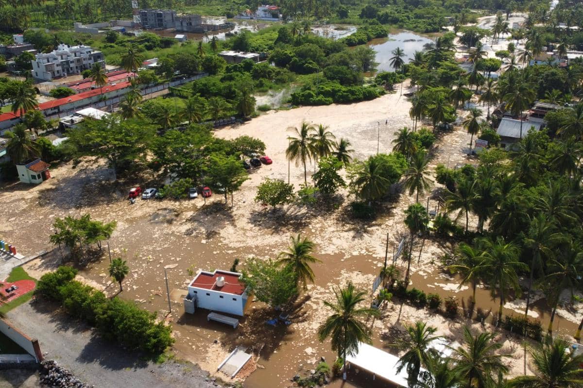 Ilustrasi banjir di pemukiman warga
