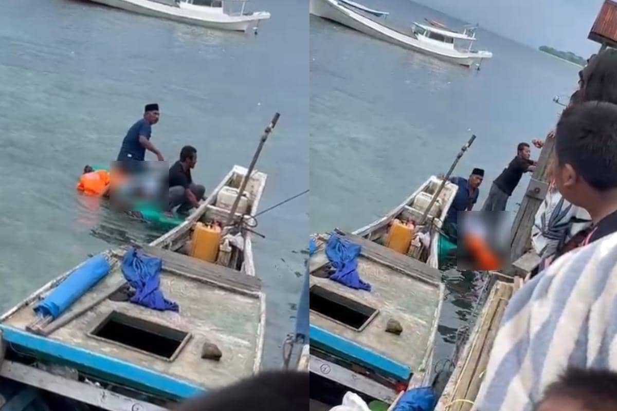 Proses evakuasi mayat penumpang kapal tenggelam di perairan Pangkep, Sulsel, Sabtu (27/12/2025). (Dok. IDN Times)