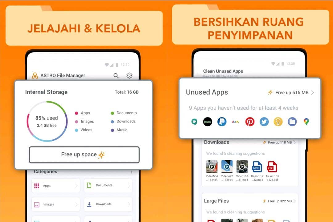 tampilan ASTRO File Manager