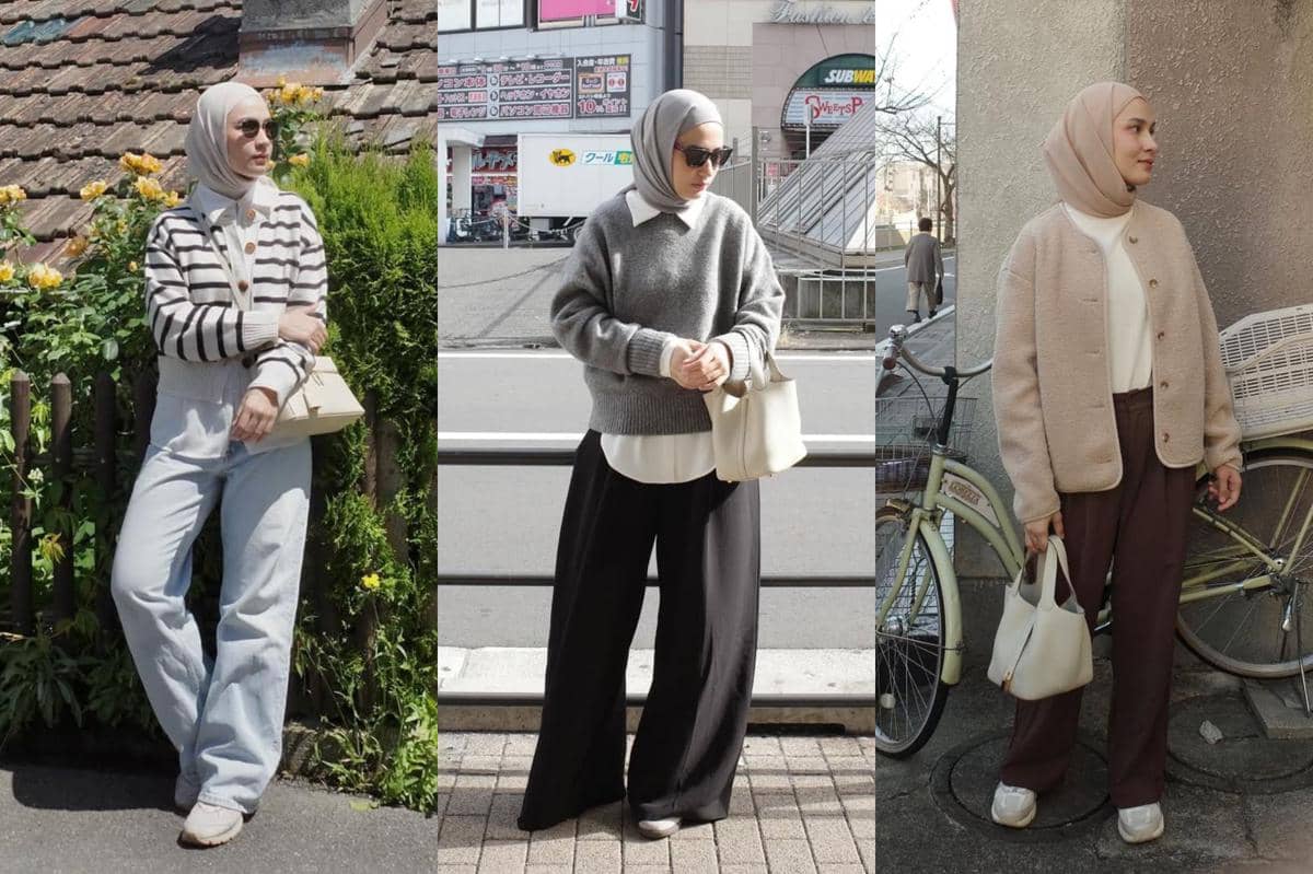 ide mix and match knitwear outfit ala Dwi Handa 