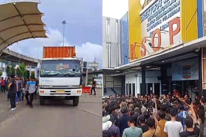 Ratusan Sopir Truk Protes di Merak, Tuding KSOP Abaikan Kemanusiaan (Dok. FLT)