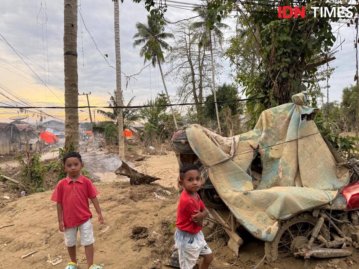 Suasana usai bencana banjir bandang di Kabupaten Aceh Tamiang