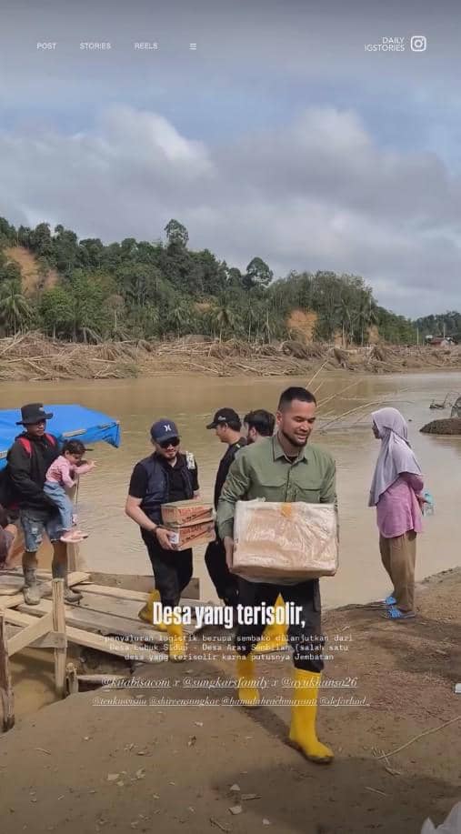 Teuku Wisnu dan Shireen Beri Bantuan di Aceh (instagram.com/shireensungkar)