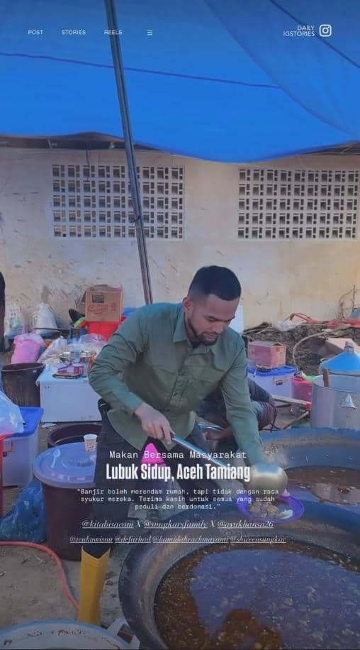 Teuku Wisnu dan Shireen Beri Bantuan di Aceh (instagram.com/shireensungkar)