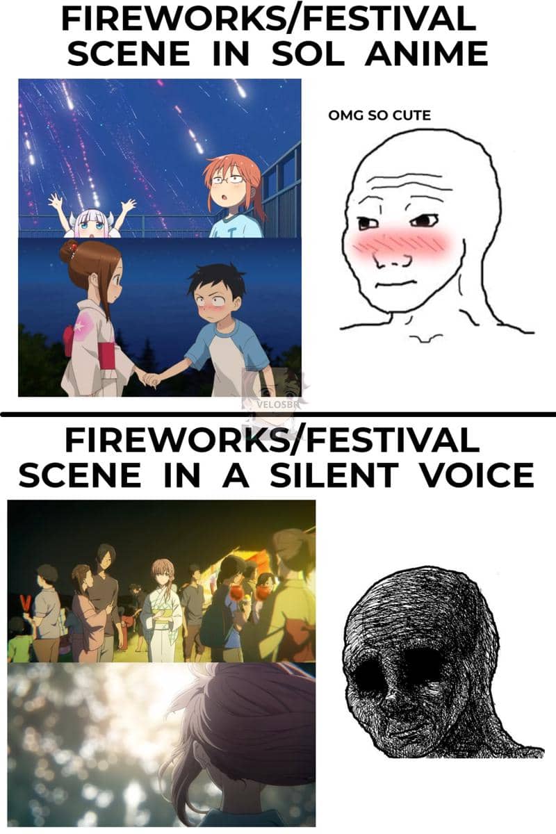 meme anime tentang kembang api