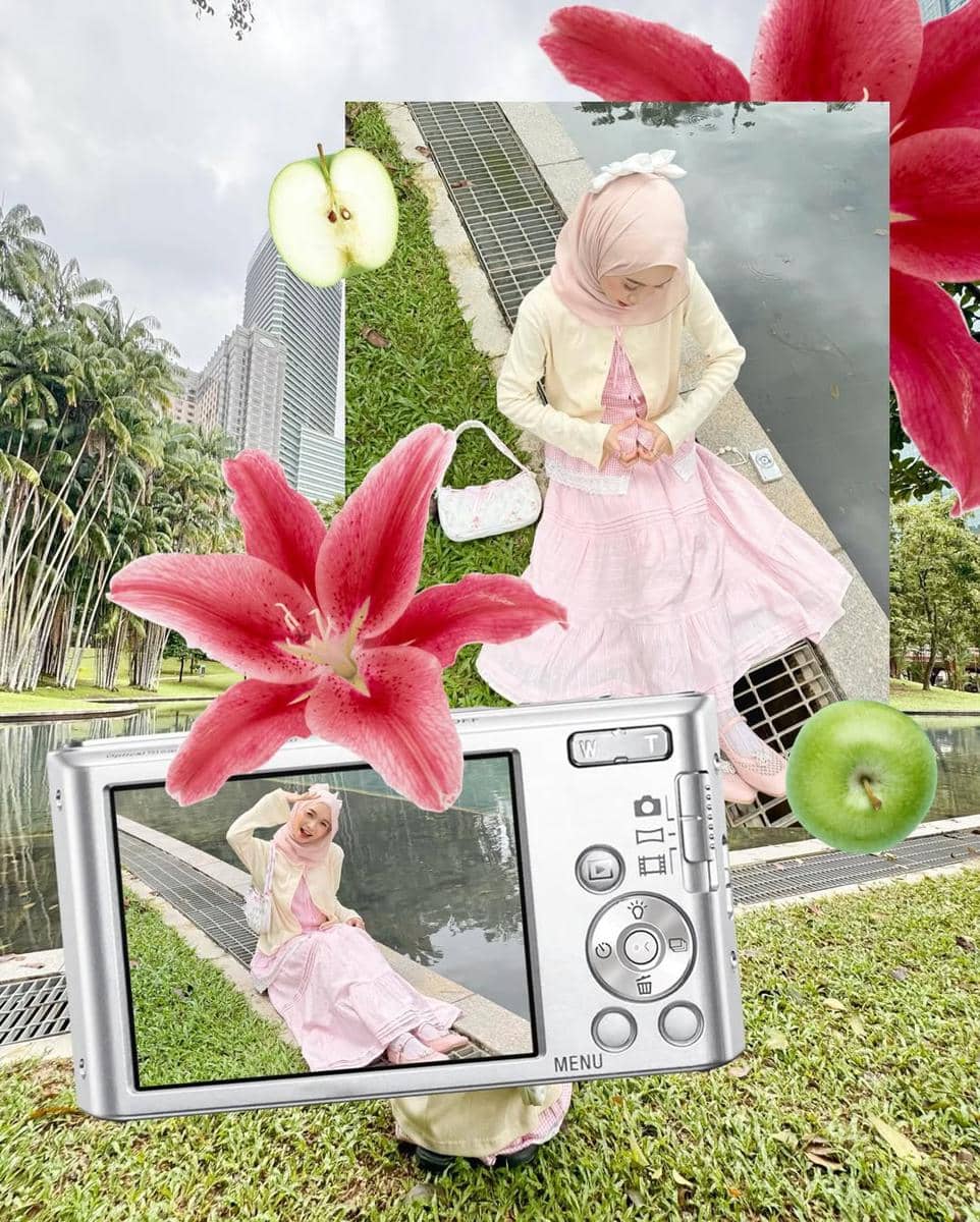 potret ide OOTD hijab yang playful ala Luqyana Fhatin