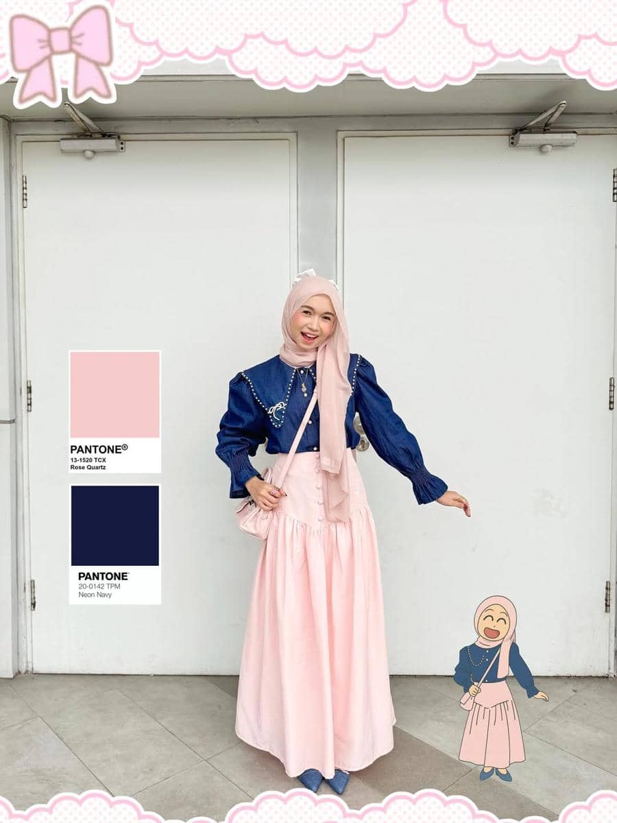 potret ide OOTD hijab yang colorful ala Luqyana Fhatin
