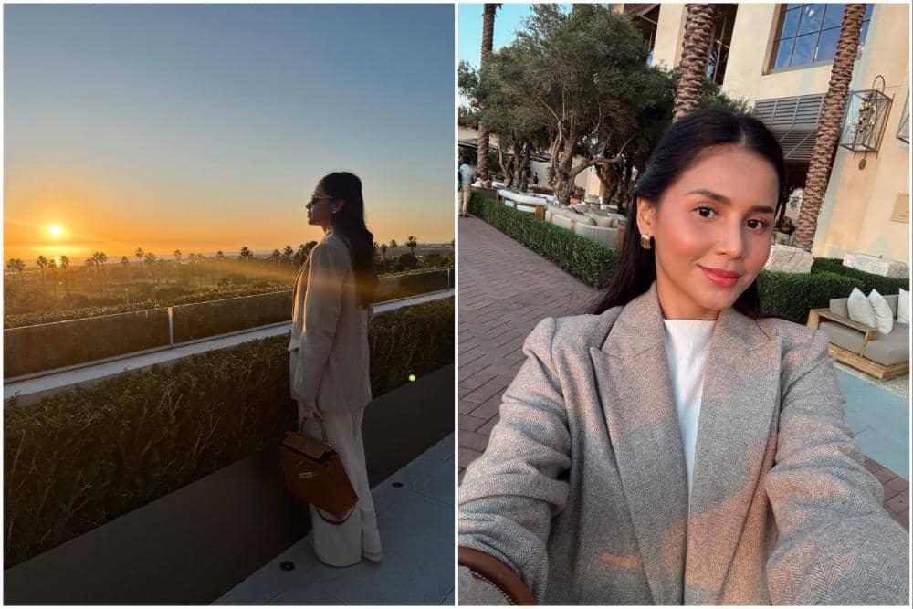 Yunita Siregar menikmati sunset di Newport Beach.
