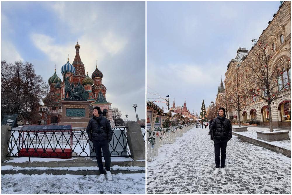 Andi Arsyil jalan-jalan di Kota Moskow